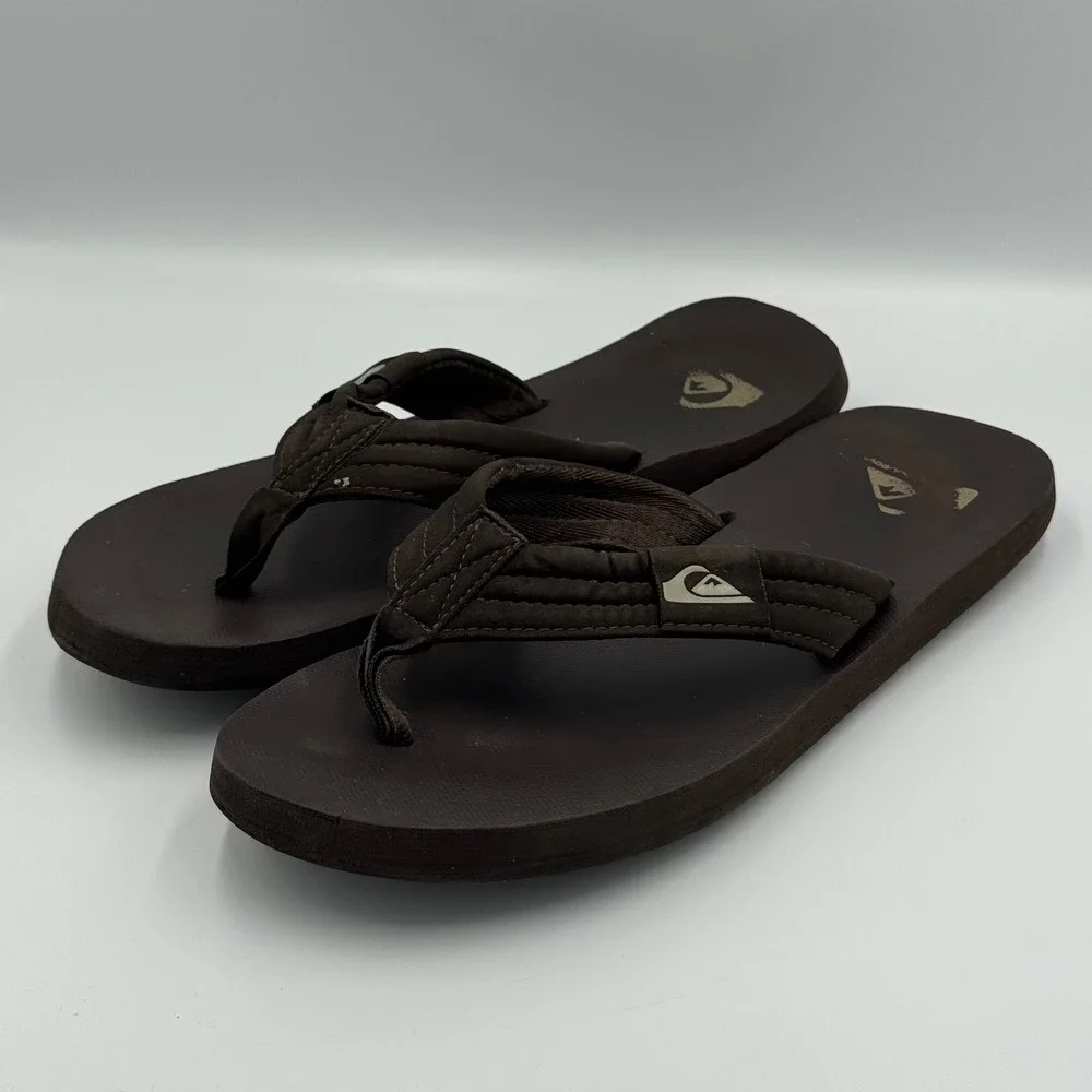 Quiksilver Brown Flip Flop Sandals 10.5 NO BOX